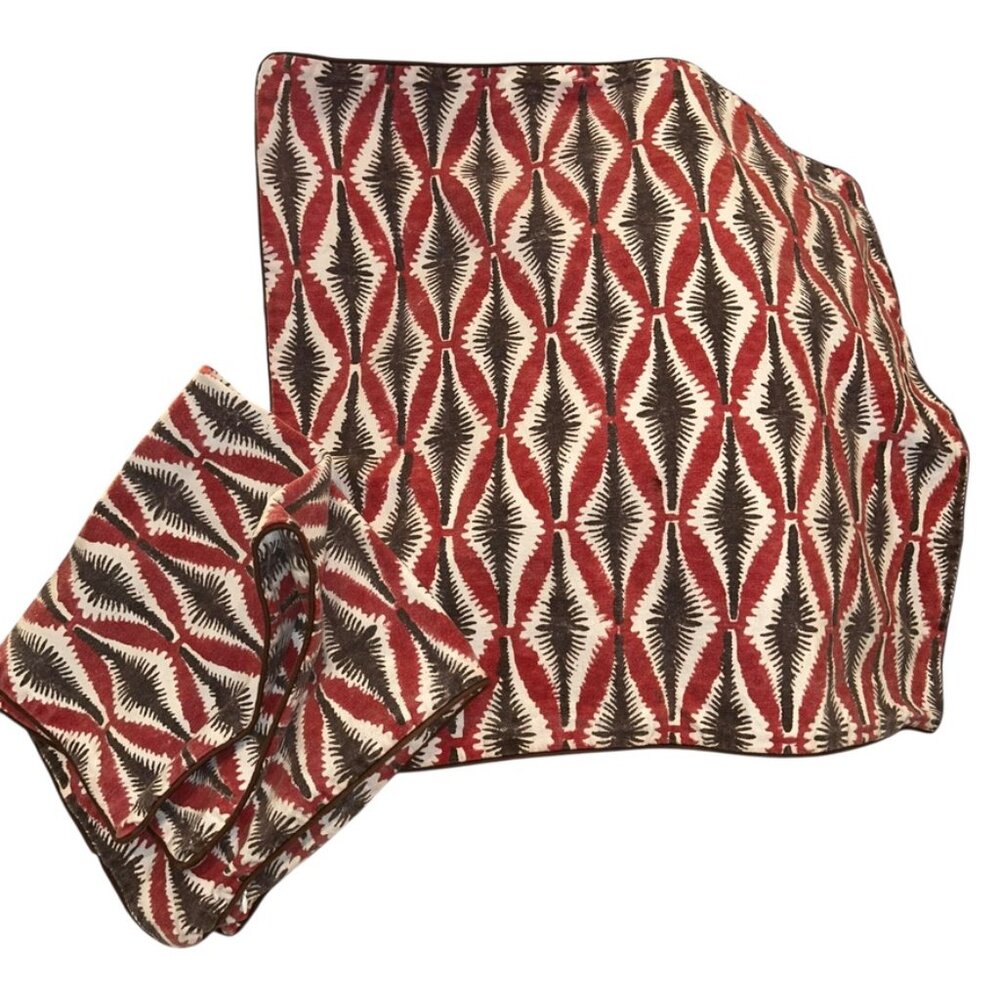 roberta Roller Rabbit Summer to Fall dostressed red brown IKAT 2 pillow cases